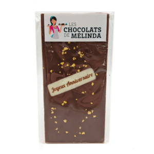 Tablette chocolat au lait anniversaire Les Chocolats de Mélinda