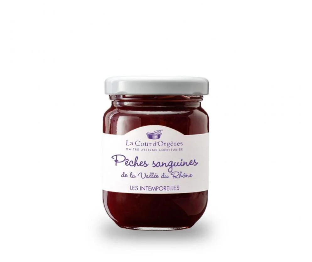 Confiture de pêche sanguine 110g La Cour d'Orgères